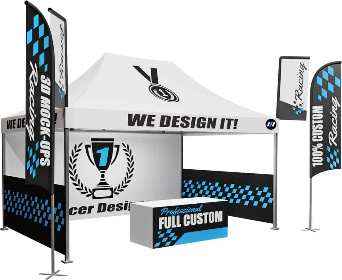 We will help you design and build your own custom racing tent package from scratch! Design-Build-Your-Own-10x15-Custom-Racing-Tent-Canopy-45
