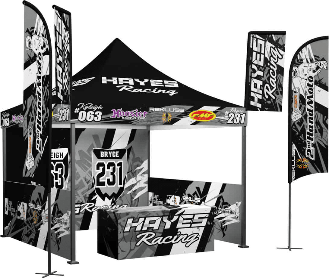 10x10 custom racing team canopy